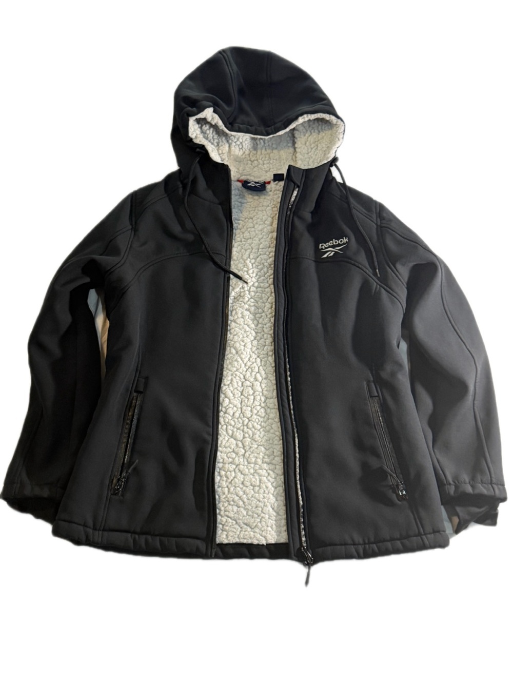 Reebok Black Fleece Lined Hooded Jacket unisex